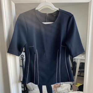 Navy short sleeve blouse